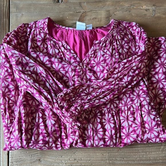 GAP Pink and Red Smocked Tiered Sundress with V-Neck - Picture 3 of 3